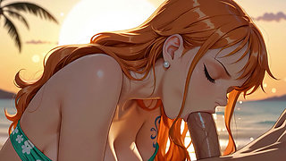 Nami secret beach scene Hentai One Piece (AI)