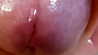 The Swollen Dick Cums Profusely From the Friction of the Frenulum