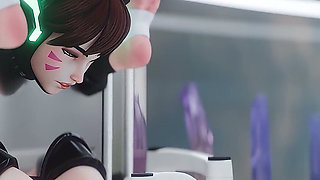 D.va - Clit Stroker & Anal Fuck Machine Squirt Overwatch 3D Fetish Porn