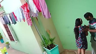 Desi Indian Stepsister Fucked Hard While Hanging Clothes - Big Tits & Tight Pussy