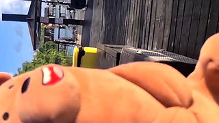 Crazy Ursinho sucking me in front of the Mexican