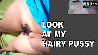 I had my first time, a video call with my compadre: I show him my hairy pussy so he can masturbate. How nice!