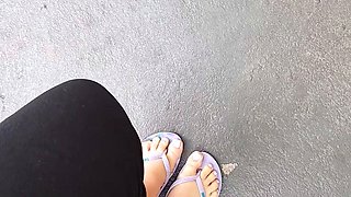 Czech amateur bangs outdoor pov
