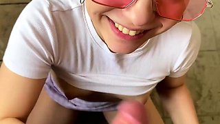 Schoolgirl splattered all over porch, best XXX cum!