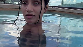 Busty India Gives an Amazing Blowjob in the Hotel Pool to Everyone's Glass- Yasmina Khan