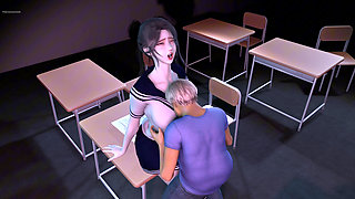 3D Big Boobs College Asian Babe Got Fucked by Big Short Cock