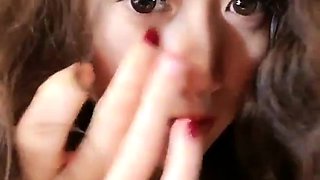 Japanese hairy pussy toyed