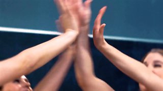 Girlsway - horny chief Angela White taunts workers Abella Danger & Krissy Lynn while on phone calls