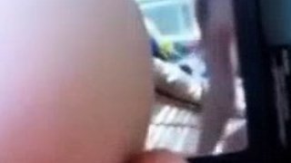 Big buttoned teen girlie toy fucks her anus and pussy on