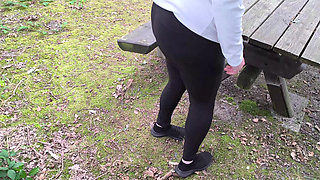 Ass, tits and pussy whipping on the barbecue area