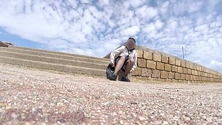 Teacher Miss Creamy Squirts Pussy Flash in Front of Students at School - Risky Public Sex