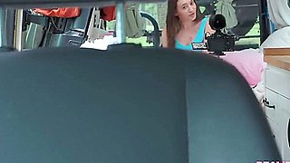 Young Brunette Had Fun With Her Boyfriend In The Car