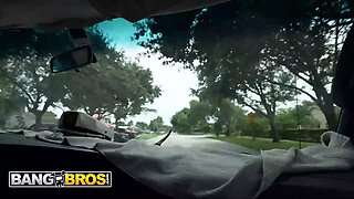 Bangbros - hair stylist madalina moon joins the bus and gets filled with ace hardz’s monster knob