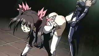 Mistress roughly kicks hentai slave