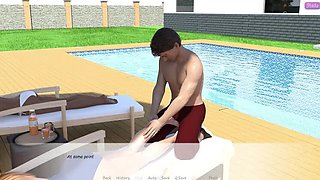 Stepbrother's Wife Jennifer Gets Sunscreen Massage with John's Bulge Pressing Her Butt - Uncensored HD