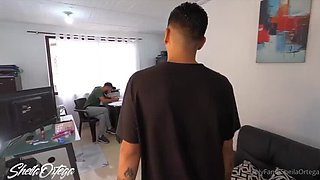 Latina Sheila Ortega in casting with first-time amateur and large tattooed cock