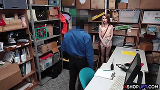 Petite teen suspected and fucked by a shady security guy