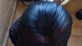 Black Slut Doggystyle and Blowjob White Man in Black Sexy Dress