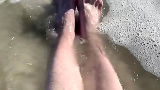 Waves Crashing on Size 16 Feet & Legs