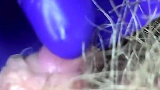 Extreme closeup big clit licking toy orgasm hairy pussy