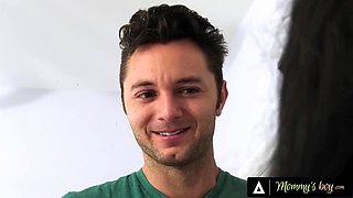 MOMMY'S BOY - Hung Student Pays First Rent By Giving Horny Landlady Cougar Alexandra Silk A Ride