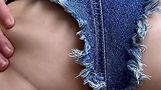 Jean Micro Shorts Thong Ass and Abs Worship with Twerking and POV Face Sitting