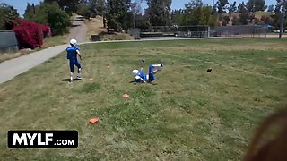 Coach Lauren Phillips' amazing body makes her team winners in a wild 4k porn spitroast