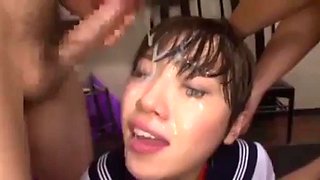 Japanese bukkake ft. Azusa Nagasawa: Blowjob, Bongacams  Cumshot Porn