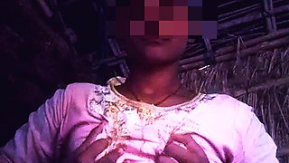 Desi Mallu Aunty in Pink Frock Getting Her Boobs Massaged