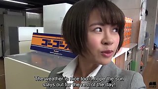 Japanese Office Lesbian Seduction: Big Tits Employee Outdoor Training