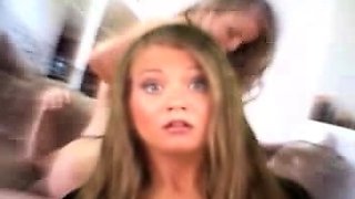 Close up anal fuck and blowjob threesome