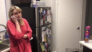 Blonde MILF Step Mom Confesses & Fucks Step Son on Christmas - POV BJ & Big Tits