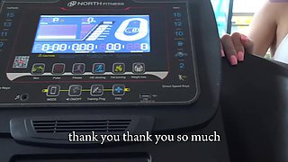 Asked a hot girl to help him out in the gym and fucked her after