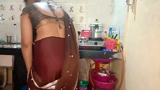 Horny housewife Salma gets fucked in the kitchen by her brother-in-law