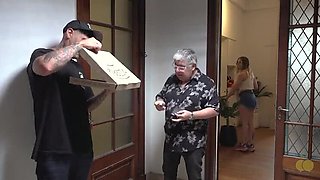 Blonde Wife Cheats on Hubby with Pizza Guy - Big Dick Cuckold Fuck & Cum in Mouth