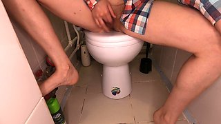 Hot Loves To Masturbate, Even In A Public Toilet