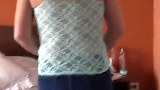 My Wife Showing off Her Beautiful Ass in Erotic Lingerie for Her Students to Masturbate