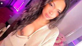 Very Hot Amateur French Teen couple tit fuck on Webcam