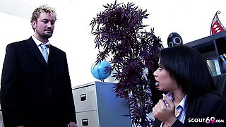 Biggest natural Tits Mature Boss caught Fucking in Office and Teen Join in FFM 3Some