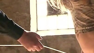 Dominating humiliating pussy bondage in the farm