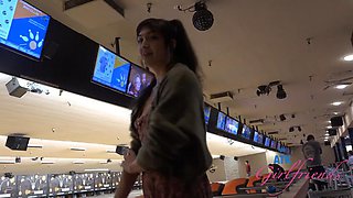 Date time with Zoey Jpeg playing with her hairy oussy in the car and bowling!: Porn