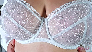 Sexy Secretary - BBW Mature MILF with Huge Tits Strips Her Uniform and Plays with Her Hairy Pussy (fishnets Heels Ass Cunt)