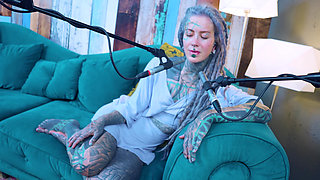 I talk about O - Overcome - ASMR podcast SFW talking goth skinny girl dreadlocks tattoo model inked girl