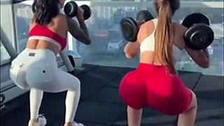 Fucking With Her Friend in POV Gym Threesome - Threesome with big ass busty brunettes