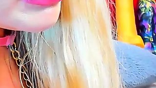 Big Boobed Blonde Masturbates With A Dildo In The Bathroom