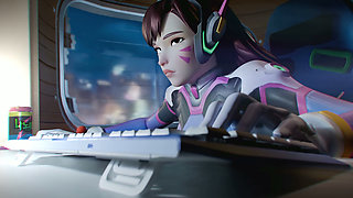 Futa Brigitte Fucks D.va - 3D Overwatch Futanari