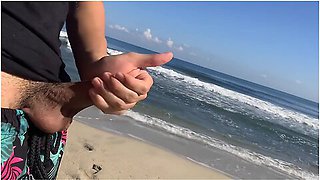 Public Flash Dick On The Beach In Front Of Two Horny Girls Who Crave My Cock