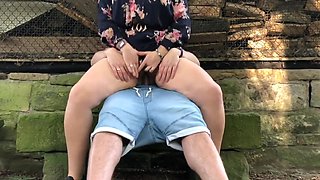 Chubby amateur girlfriend and her boyfriend having a lot of fun outdoors in public park