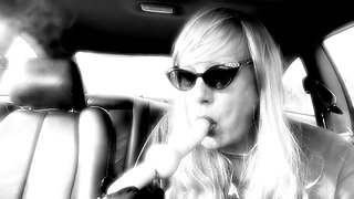 MrsRuthieRoman Smokes While Riding Huge Dildos