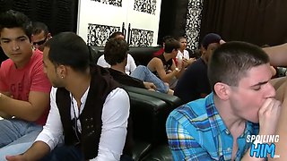 Real party amateurs public fellatio